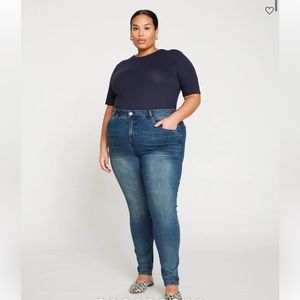 Universal Standard Seine High Rise Skinny Jeans 32” - Distressed Blue Plus Size